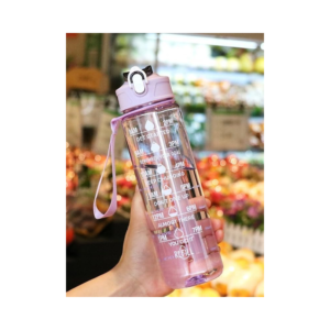 900ml Motivational Water Bottle with Time Markers & Quotes | BPA-Free Leakproof Sports Bottle with Carry Strap & Flip-Top Lid | Transparent Hydration Tracker for Gym, Fitness, Office & Travel (Lavender) - Image 2