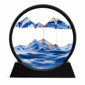Moving Sand Art Picture | 3D Deep Sea Sandscape Rotating Glass Frame for Desktop Decor | Stress Relief Flowing Sand Painting Sculpture for Home, Office & Study Table | Creative Relaxing Sand Art Display - Image 1