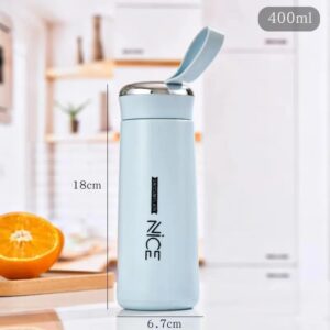 Nice Series Stainless Steel Water Bottle | Double Wall Vacuum Insulated Flask for Hot & Cold Drinks | Leak-Proof Travel Thermos Bottle with Carrying Strap for School, Office & Gym | Portable Eco-Friendly Water Mug - Image 4