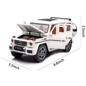 Mercedes-Benz G-Wagon G63 AMG 1:24 Die-Cast Metal Toy Car with Sound & Light – White - Image 4